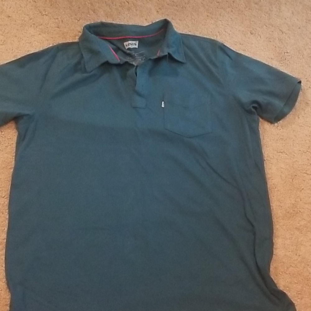 EUC mens teal polo